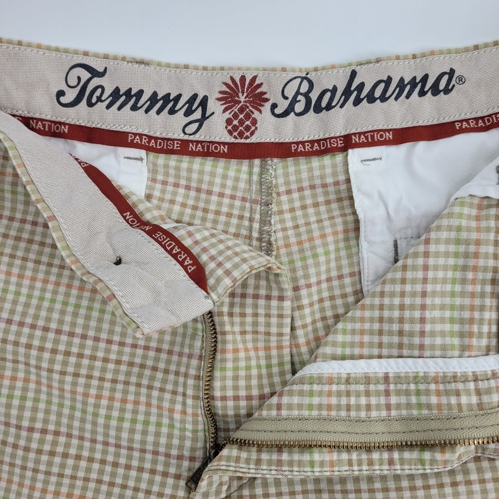 Tommy Bahama Mens 38/39 Paradise Nation Plaid Shorts Tan Multicolor Cotton Golf - Picture 4 of 12